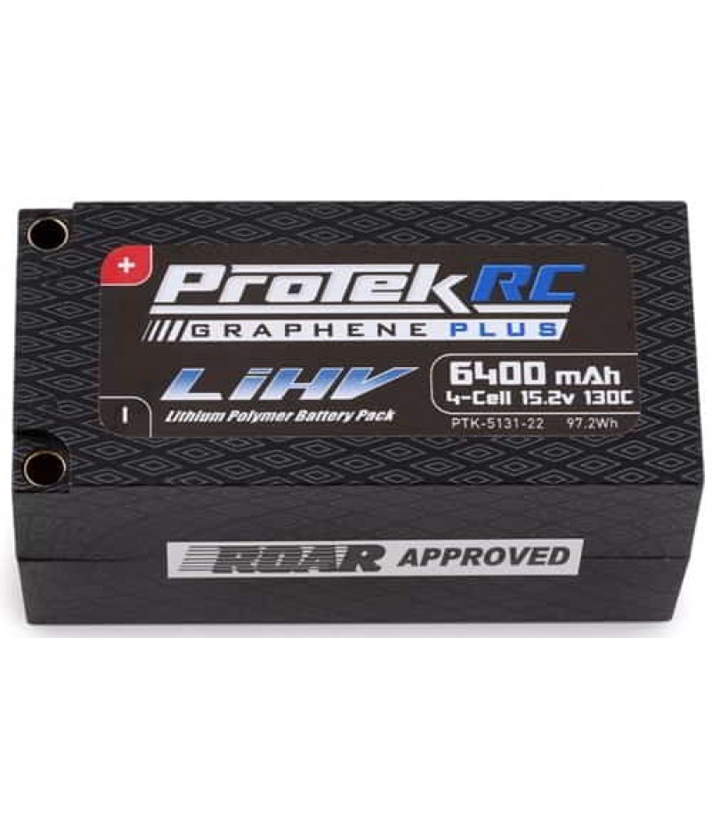 ProTek RC 4S 130C Low IR Si-Graphene+ HV Shorty LiPo Battery (15.2V/6400mAh) w/5mm Connector (ROAR Approved)