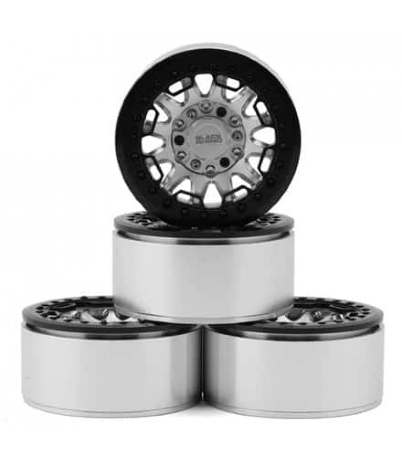 RC4WD Black Rhino Ouray 1.9" Aluminum Beadlock Wheels (Silver/Black) (4)