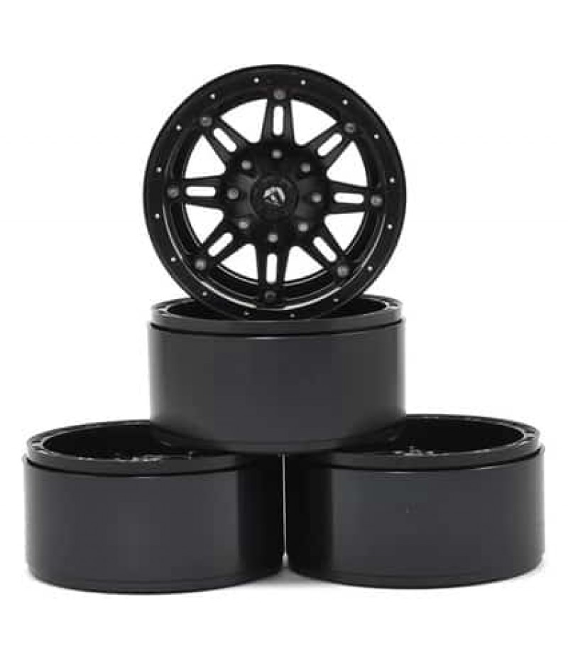 RC4WD Fuel Offroad Hostage 2.2 Aluminum Beadlock Rock Crawler Wheel (4) (Black)