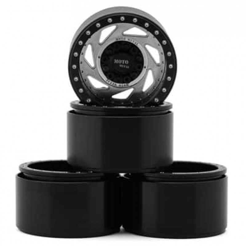 RC4WD Moto Metal 1.7" Change Up Deep Dish Beadlock Wheels (Black/Silver) (4)