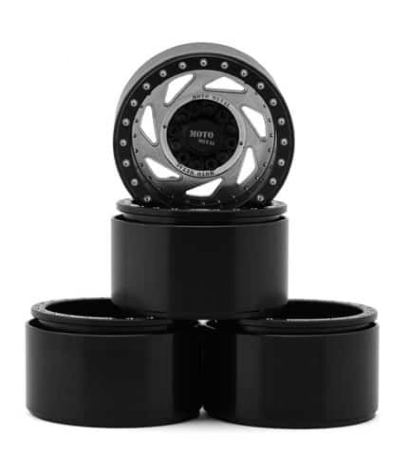 RC4WD Moto Metal 1.7" Change Up Deep Dish Beadlock Wheels (Black/Silver) (4)