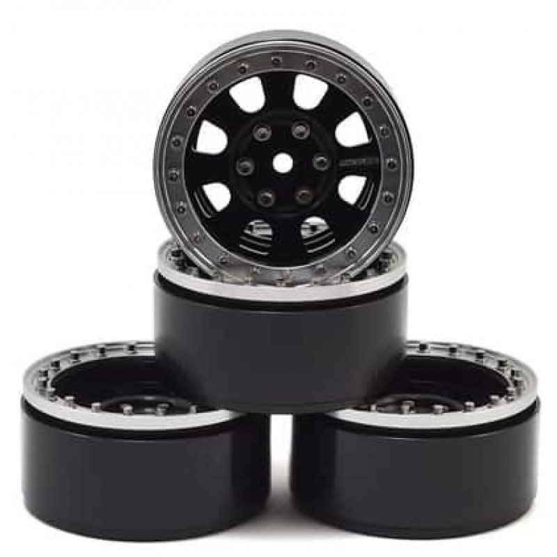 RC4WD Raceline Monster 1.9" Beadlock Wheels (Blk/Slv) (4)