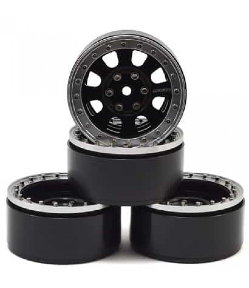 RC4WD Raceline Monster 1.9" Beadlock Wheels (Blk/Slv) (4)