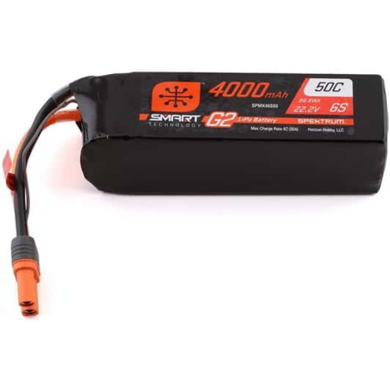 Spektrum 22.2V 4000mAh 6S 50C Smart LiPo G2 for IC5 SPMX46S50