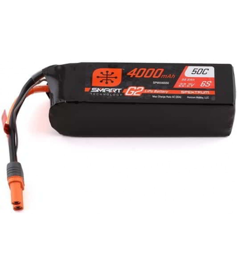 Spektrum 22.2V 4000mAh 6S 50C Smart LiPo G2 for IC5 SPMX46S50