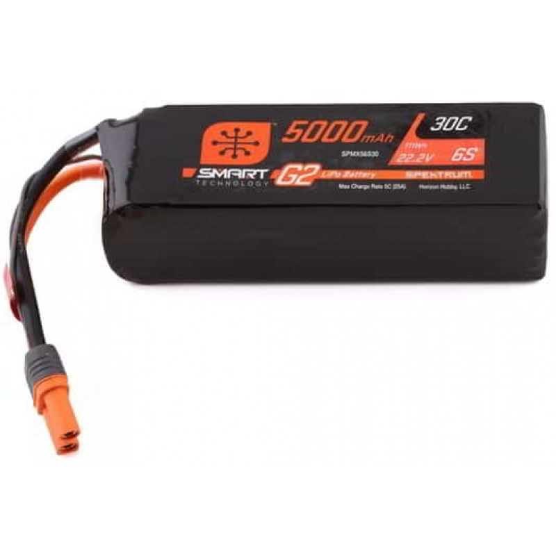 Spektrum 22.2V 5000mAh 6S 30C Smart LiPo G2 for IC5 SPMX56S30