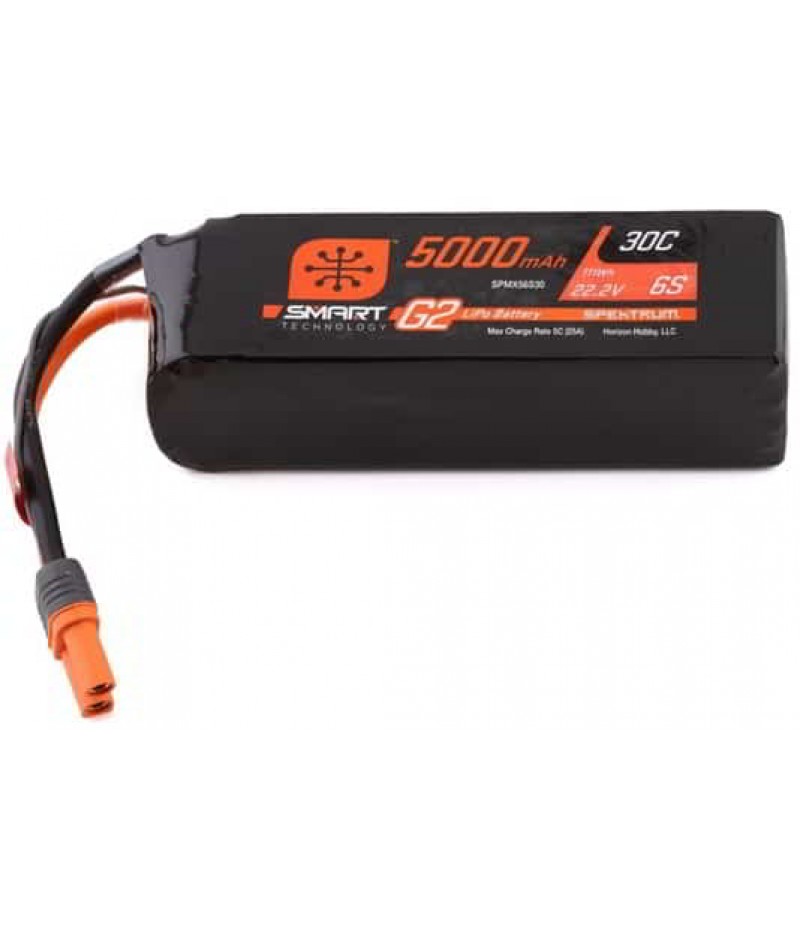 Spektrum 22.2V 5000mAh 6S 30C Smart LiPo G2 for IC5 SPMX56S30