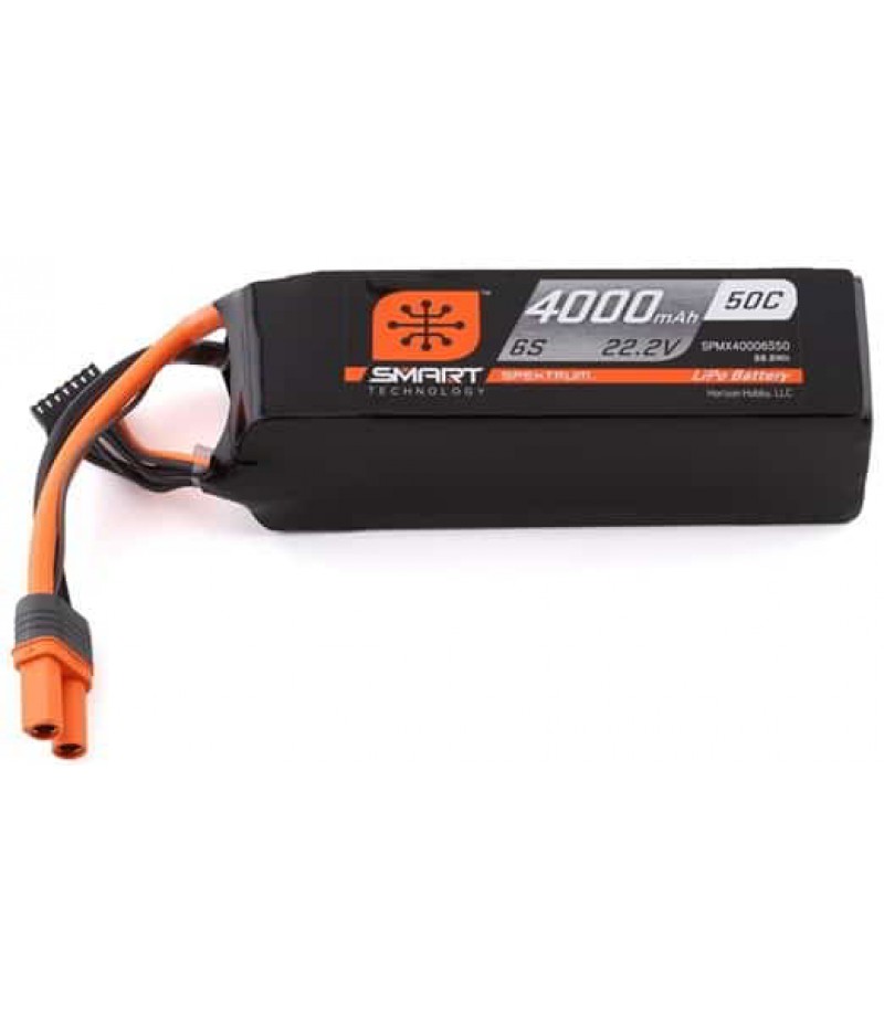 Spektrum 6S 22.2V 4000mAh 50C Smart LiPo Battery IC5 SPMX40006S50