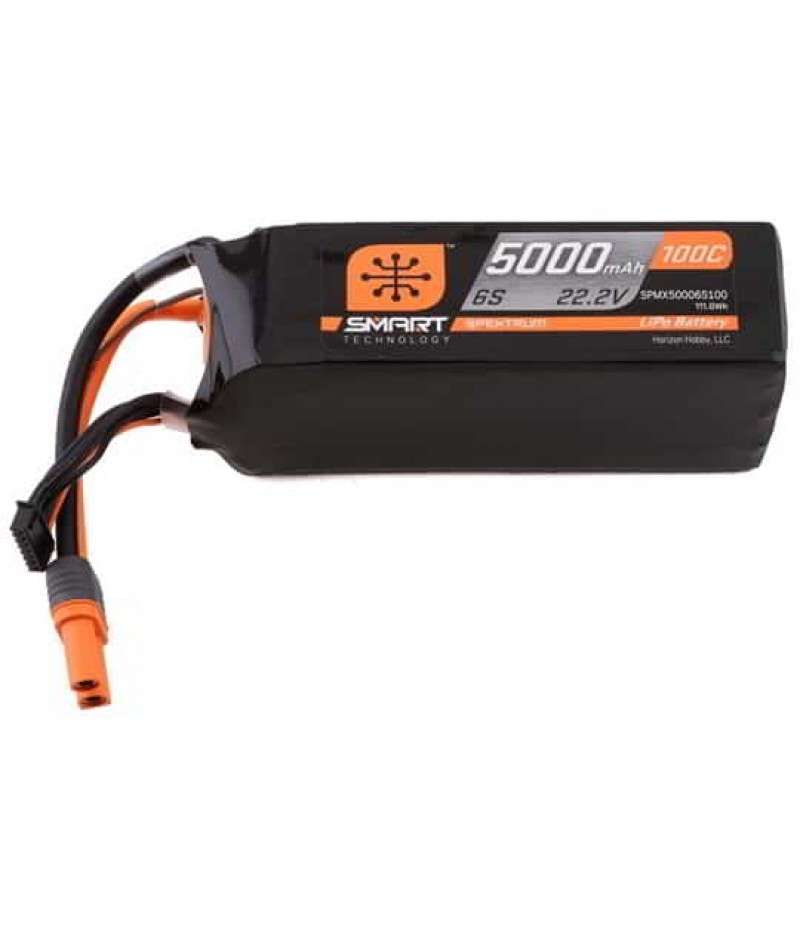 Spektrum 6S 22.2V 5000mAh 100C Smart LiPo Battery IC5 SPMX50006S100