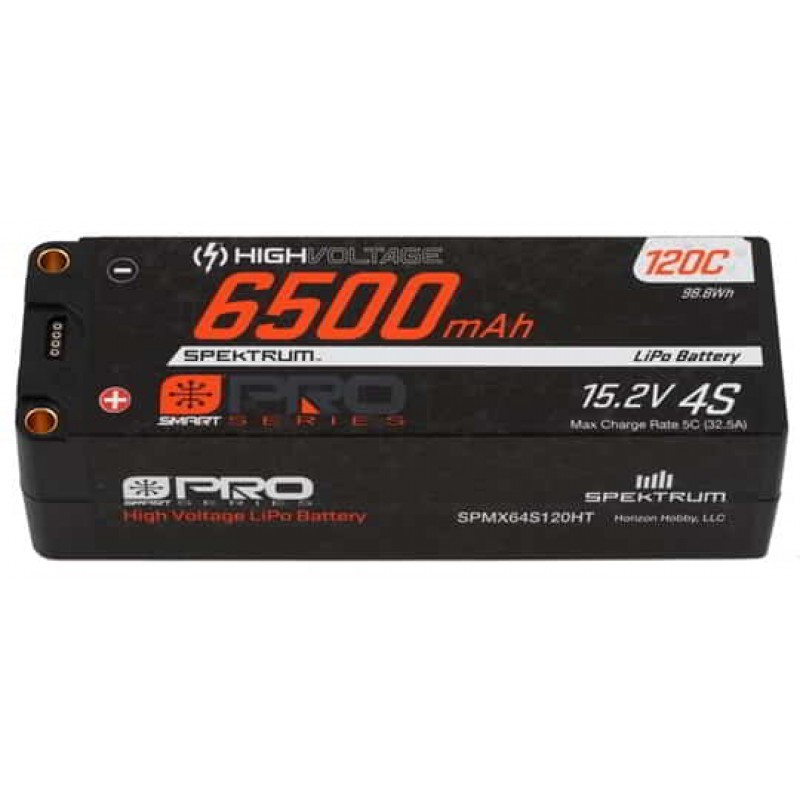 Spektrum RC 4S Smart Pro Race Hardcase HV-LiPo 120C Battery (15.2V/6500mAh) w/5mm Bullets