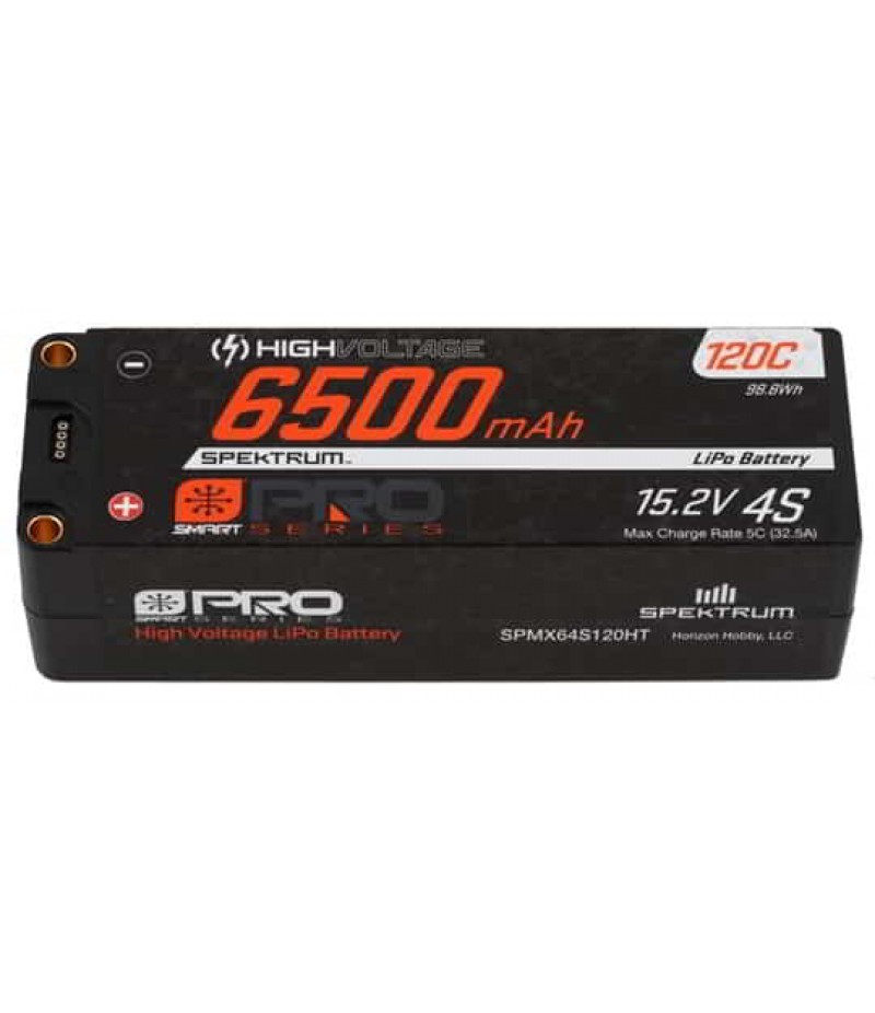 Spektrum RC 4S Smart Pro Race Hardcase HV-LiPo 120C Battery (15.2V/6500mAh) w/5mm Bullets