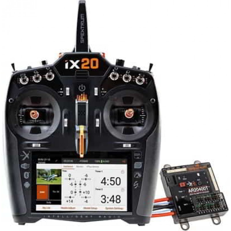 Spektrum RC iX20 DSMX 20-Channel Transmitter w/AR20400T PowerSafe Receiver