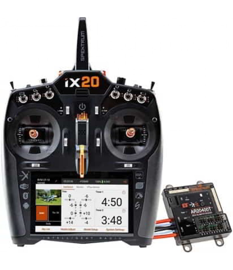 Spektrum RC iX20 DSMX 20-Channel Transmitter w/AR20400T PowerSafe Receiver