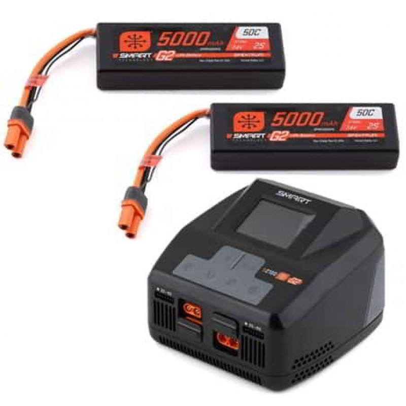 Spektrum RC Smart PowerStage 4S Surface Bundle w/2 Smart G2 2S 50C LiPo Battery (5000mAh) (IC5)