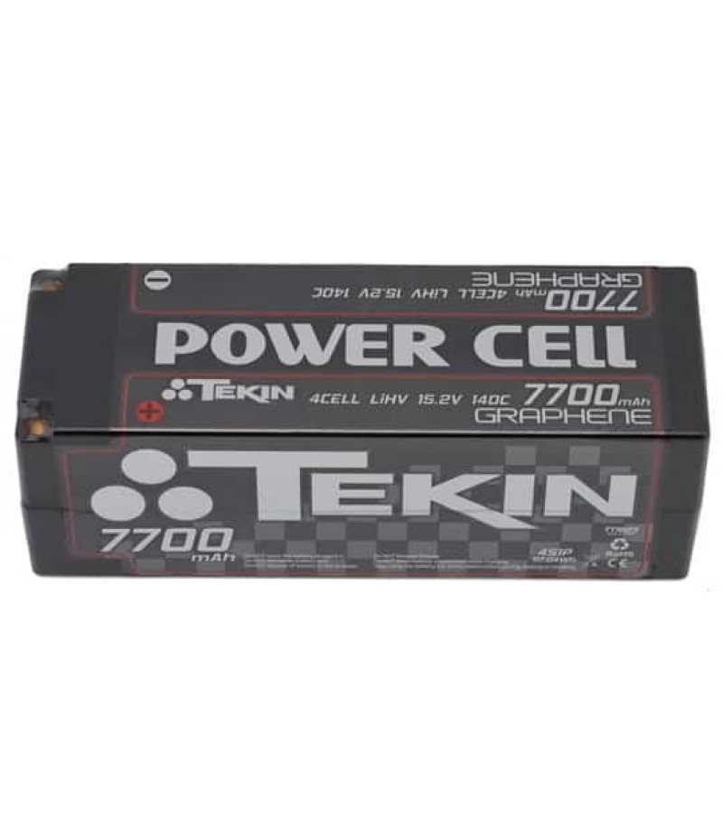 Tekin Power Cell 4S HV 140C LiPo Battery (15.2V/7700mAh) w/5mm Bullets