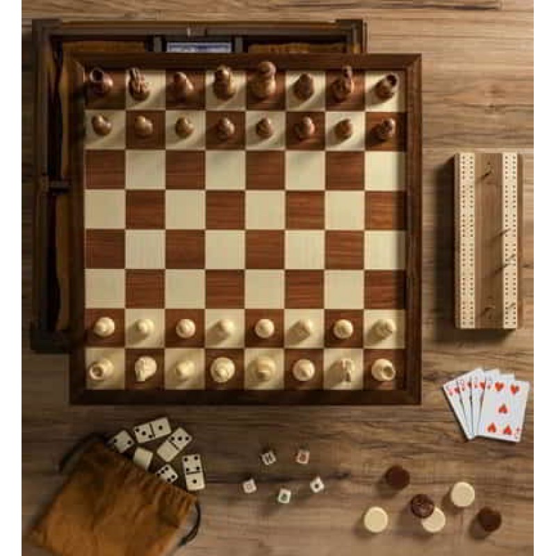 WS Games Company Chess 7-in-1 Multi-Game Heirloom Edition