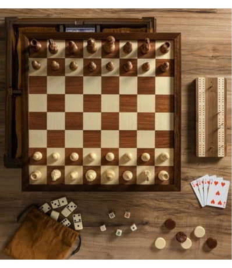 WS Games Company Chess 7-in-1 Multi-Game Heirloom Edition