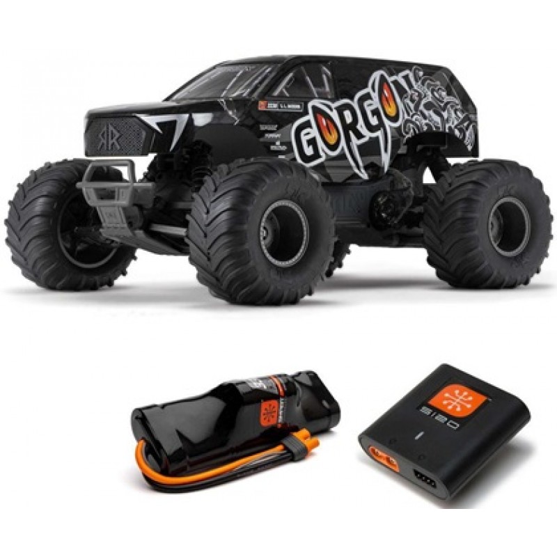 Arrma Gorgon 4X2 MEGA 550 Brushed 1/10 Monster Truck Ready-To-Assemble Kit w/SLT2 2.4GHz Radio, Battery & Charger