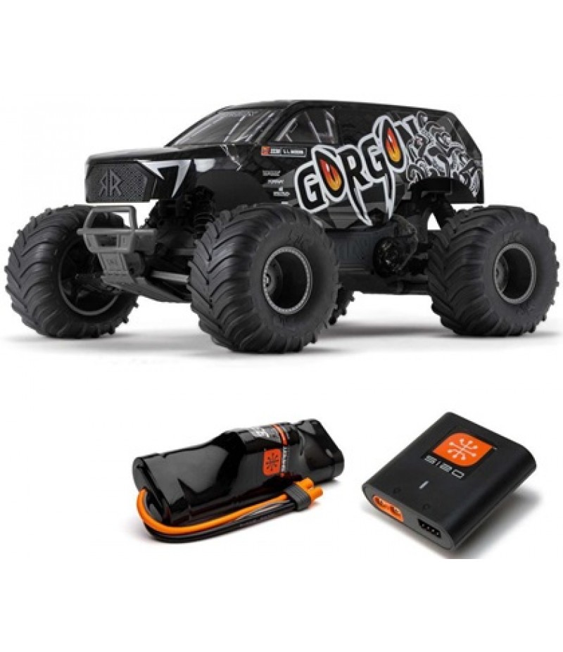 Arrma Gorgon 4X2 MEGA 550 Brushed 1/10 Monster Truck Ready-To-Assemble Kit w/SLT2 2.4GHz Radio, Battery & Charger