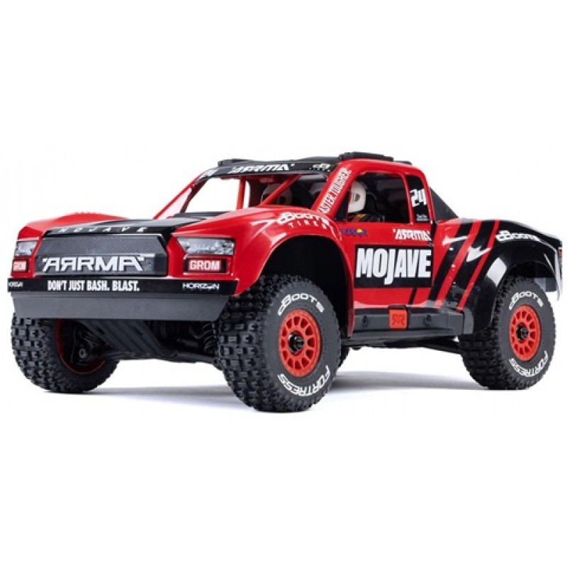 Arrma Mojave Grom MEGA 4WD 380 Brushed 1/18 Electric Desert Truck RTR (Red/Black) w/SLT2 2.4GHz Radio, Battery & Charger