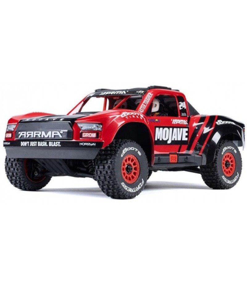 Arrma Mojave Grom MEGA 4WD 380 Brushed 1/18 Electric Desert Truck RTR (Red/Black) w/SLT2 2.4GHz Radio, Battery & Charger