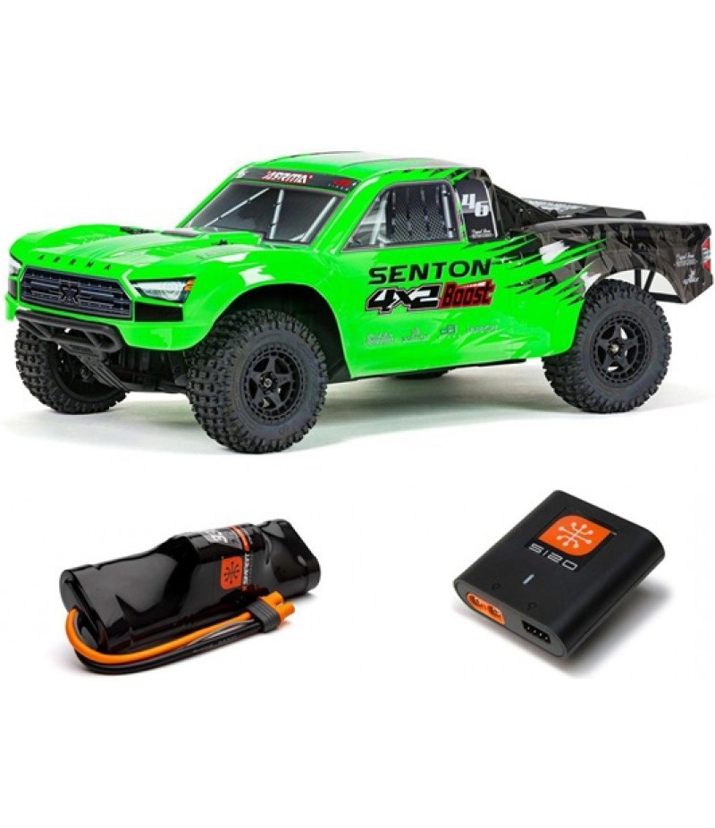 Arrma Senton 4X2 BOOST 1/10 Electric RTR Short Course Truck (Green) w/SLT2 2.4GHz Radio, Battery & Charger