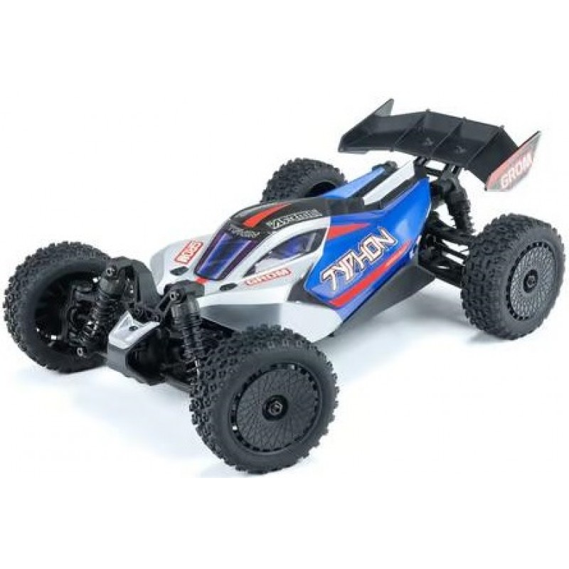 Arrma Typhon Grom MEGA 4WD 380 Brushed 1/18 Buggy RTR (Blue/Silver) w/SLT2 2.4GHz Radio, Battery & Charger