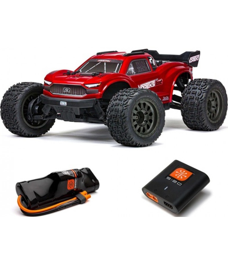 Arrma Vorteks 4X2 BOOST 1/10 Electric RTR Stadium Truck (Red) w/SLT2 2.4GHz Radio, Battery & Charger