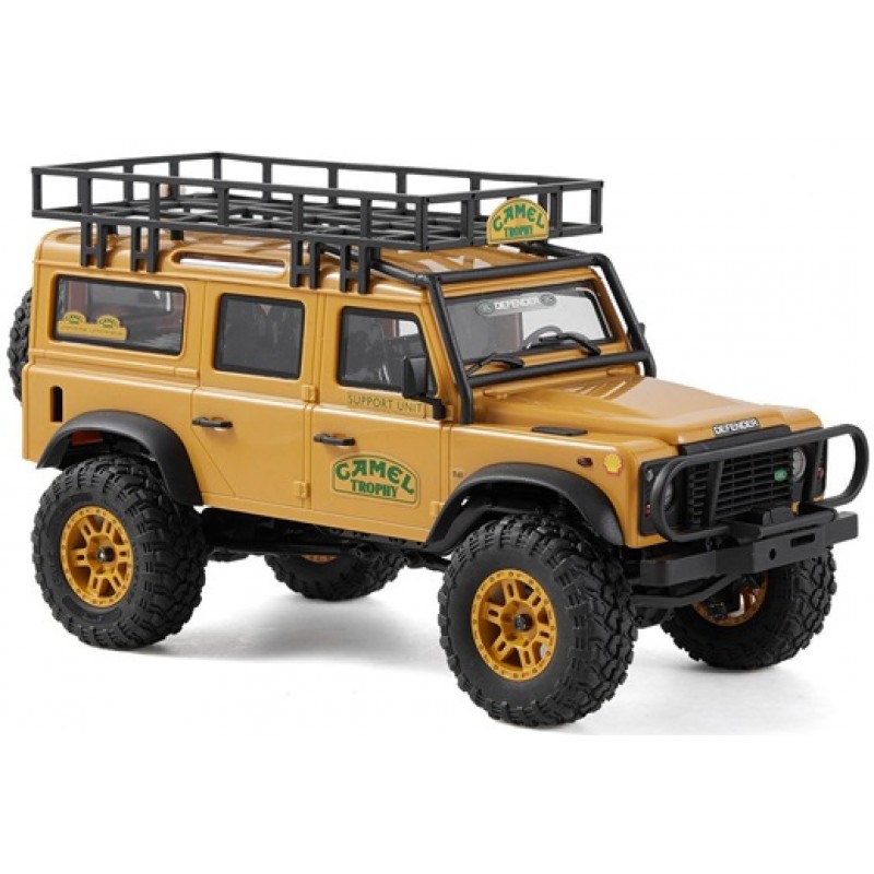 FMS FCX24M Camel Trophy Land Rover Defender 110 1/24 RTR Micro Rock Crawler Rock Crawler Trail Truck (Yellow)