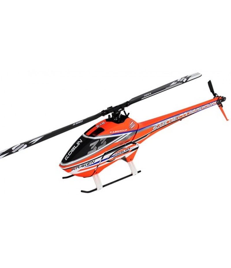 SAB Goblin Kraken 580 Electric Helicopter Kit (Orange/Blue) w/Main & Tail Blades