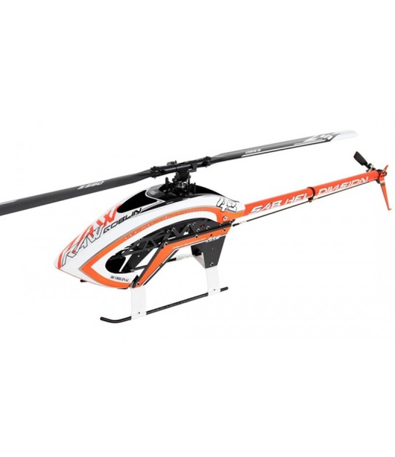 SAB Goblin Raw 580 Electric Helicopter Kit (Orange/White) w/Main & Tail Blades