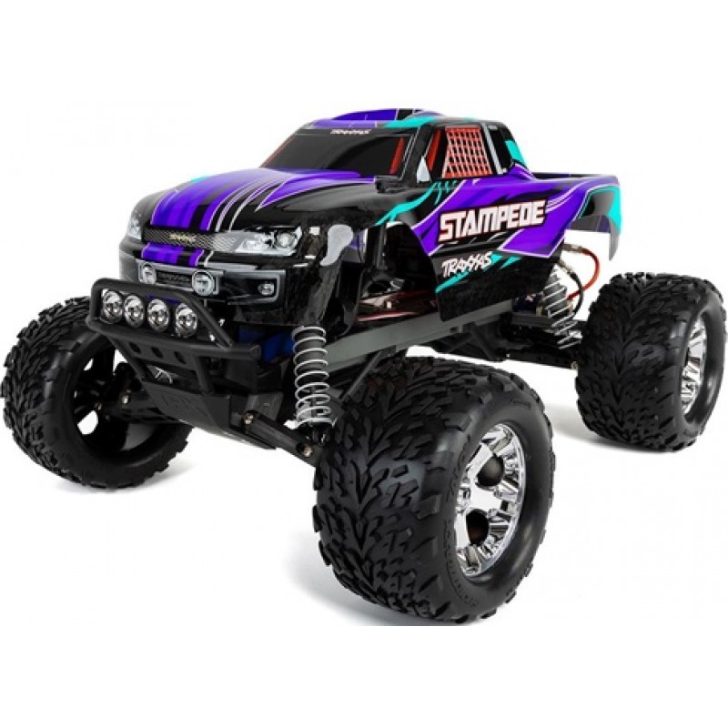 Traxxas Stampede 1/10 RTR Monster Truck (Purple) w/LED Light Set, TQ 2.4GHz Radio, Battery & DC Charger