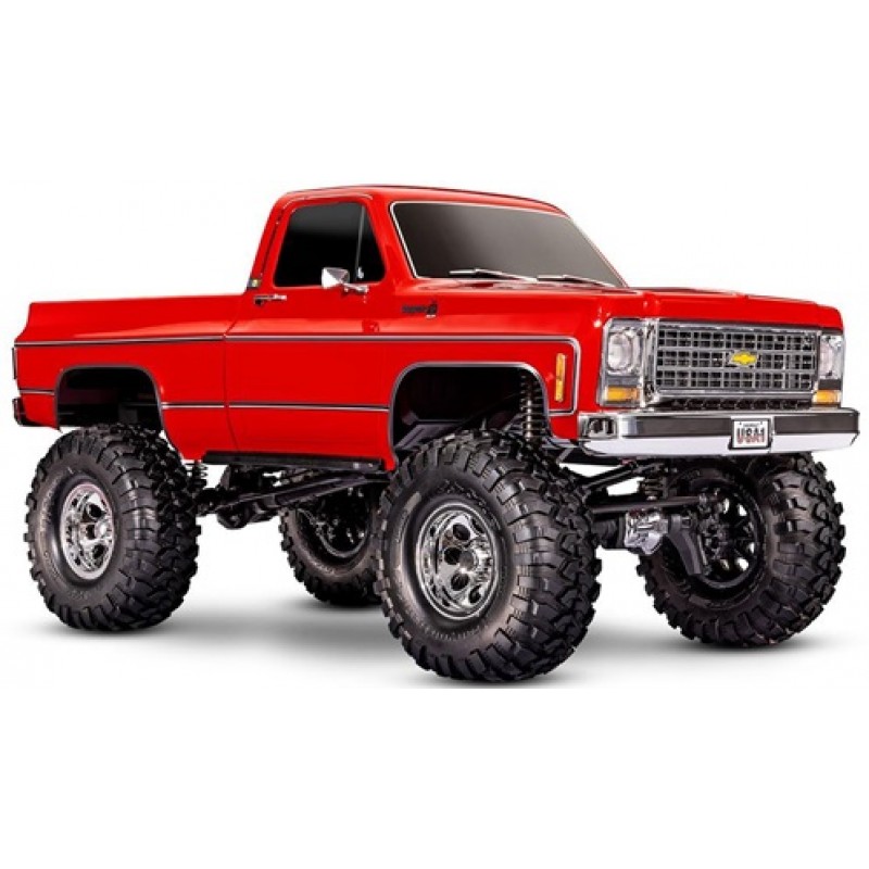 Traxxas TRX-4 1/10 High Trail Edition RC Crawler w/1979 Chevy K10 Truck Body (Red) &/TQi 2.4GHz Radio