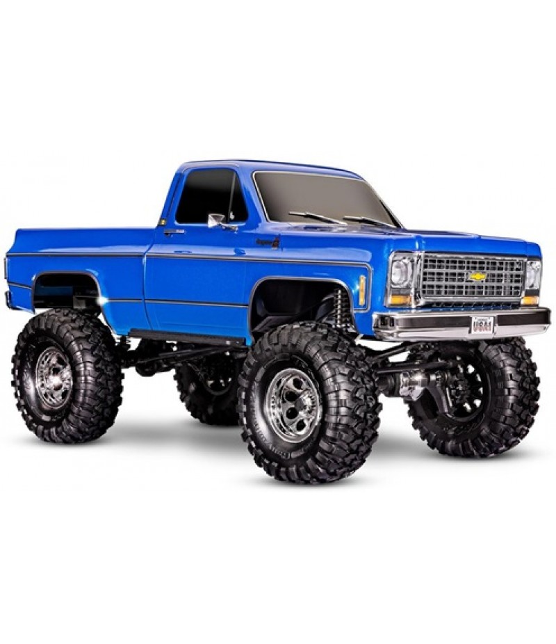 Traxxas TRX-4 1/10 High Trail Edition RC Crawler w/'79 Chevy K10 Truck Body (Blue) &/TQi 2.4GHz Radio