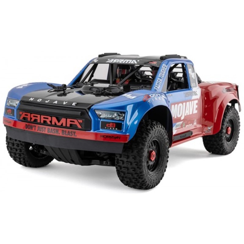 Arrma Mojave 4S BLX Brushless 1/8 4WD RTR Electric Desert Truck (Blue/Red) w/Spektrum SLT3 2.4GHz Radio