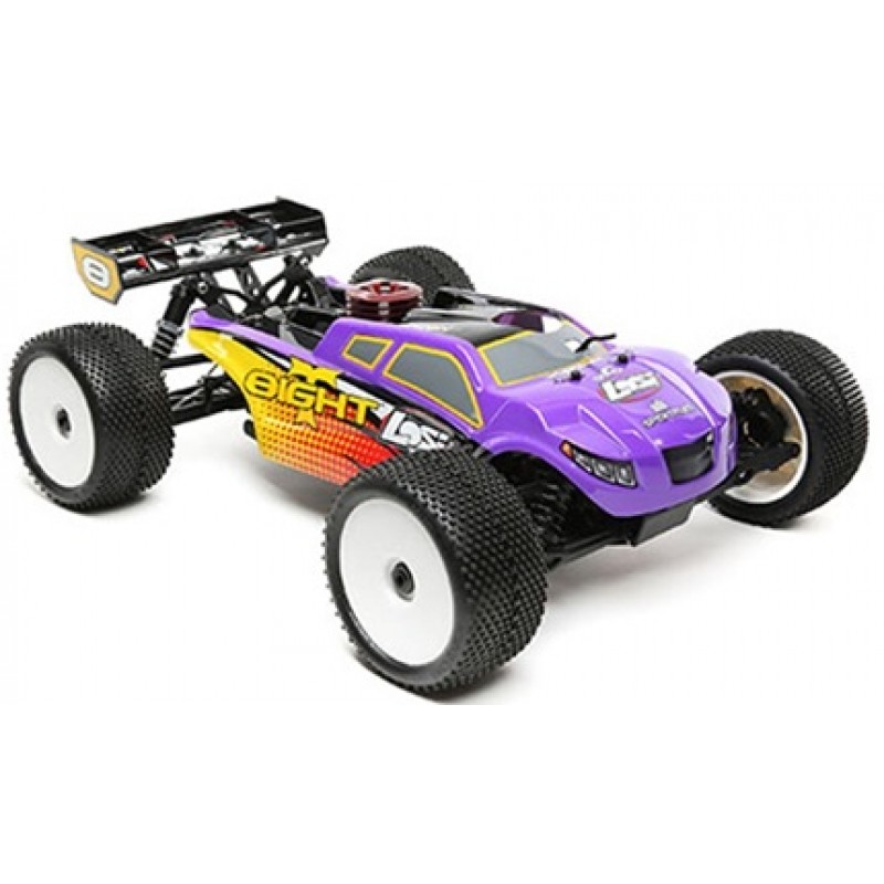 Losi 1/8 8IGHT-T 4WD Truggy Nitro RTR, Purple/Yellow LOS04011V2