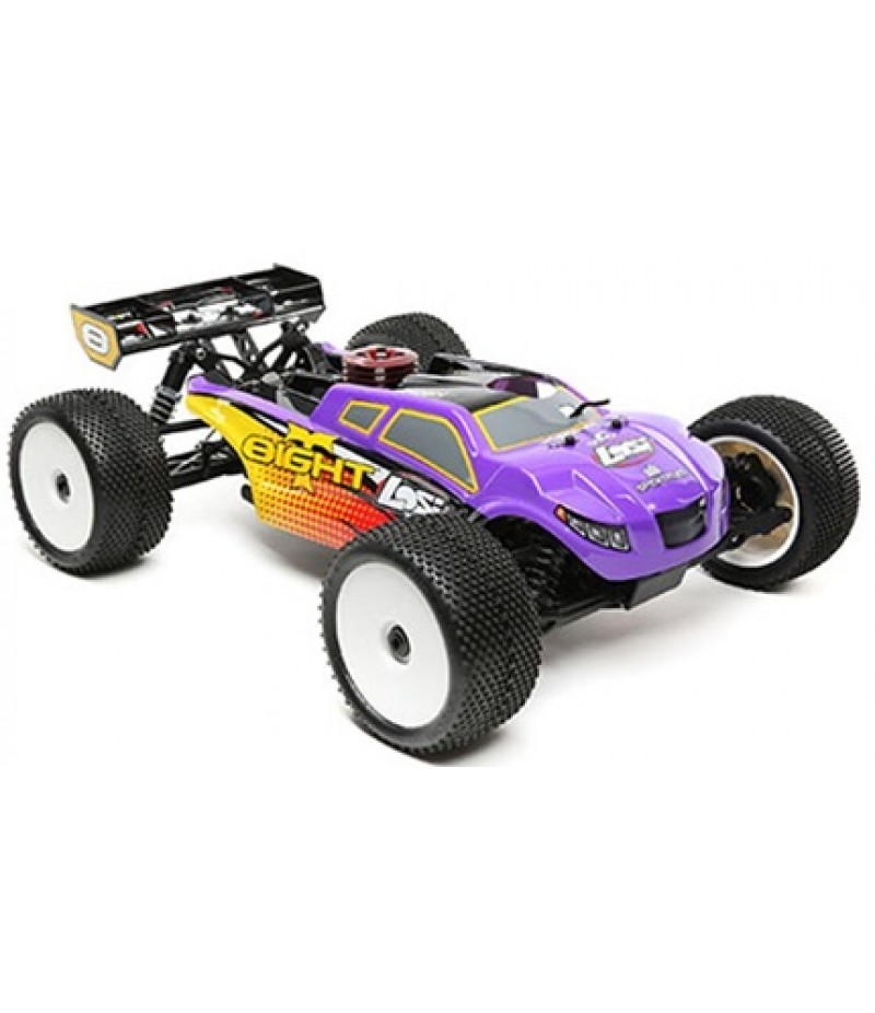 Losi 1/8 8IGHT-T 4WD Truggy Nitro RTR, Purple/Yellow LOS04011V2