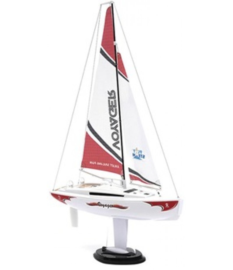 PlaySTEM Voyager 280 Motor-Powered RC Sailboat (Red) w/2.4GHz Transmitter