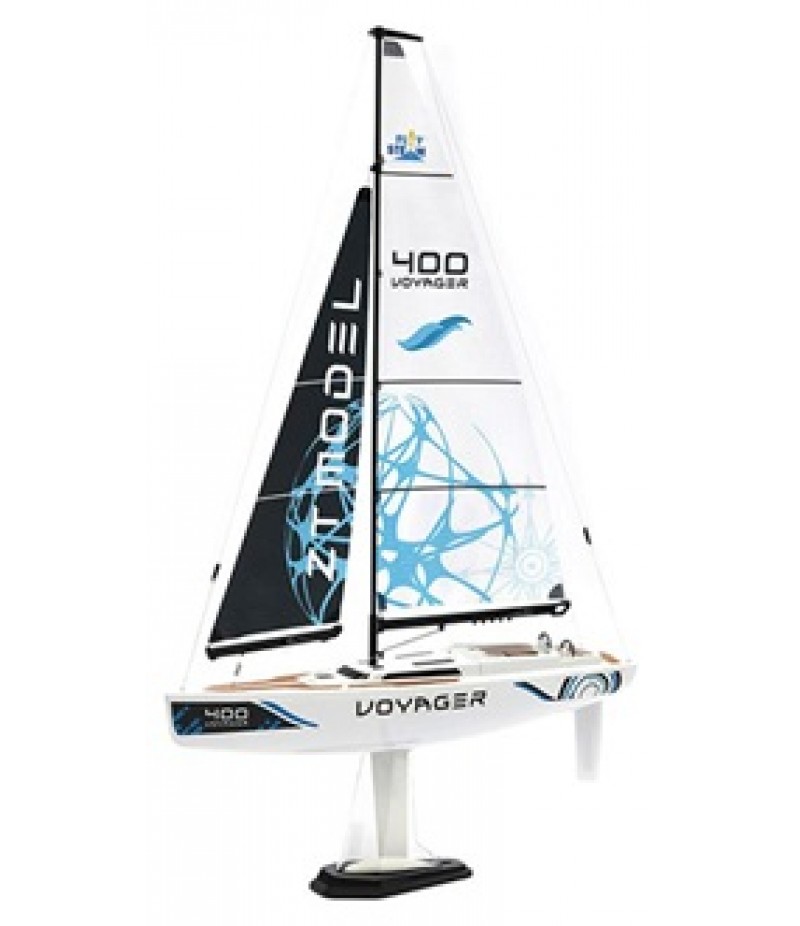 PlaySTEM Voyager 400 Motor-Powered RC Sailboat (Blue) w/2.4GHz Transmitter