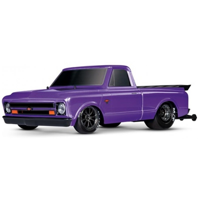 Traxxas Drag Slash 1/10 2WD RTR No Prep Truck w/1967 Chevrolet C10 Body (Purple) TQi 2.4GHz Radio & TSM