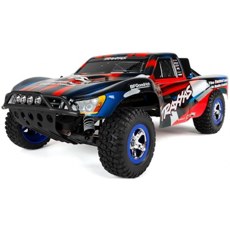 Traxxas Slash 1/10 RTR Short Course Truck (Red/Blue) LED Lights, TQ 2.4GHz Radio, Battery & DC Charger