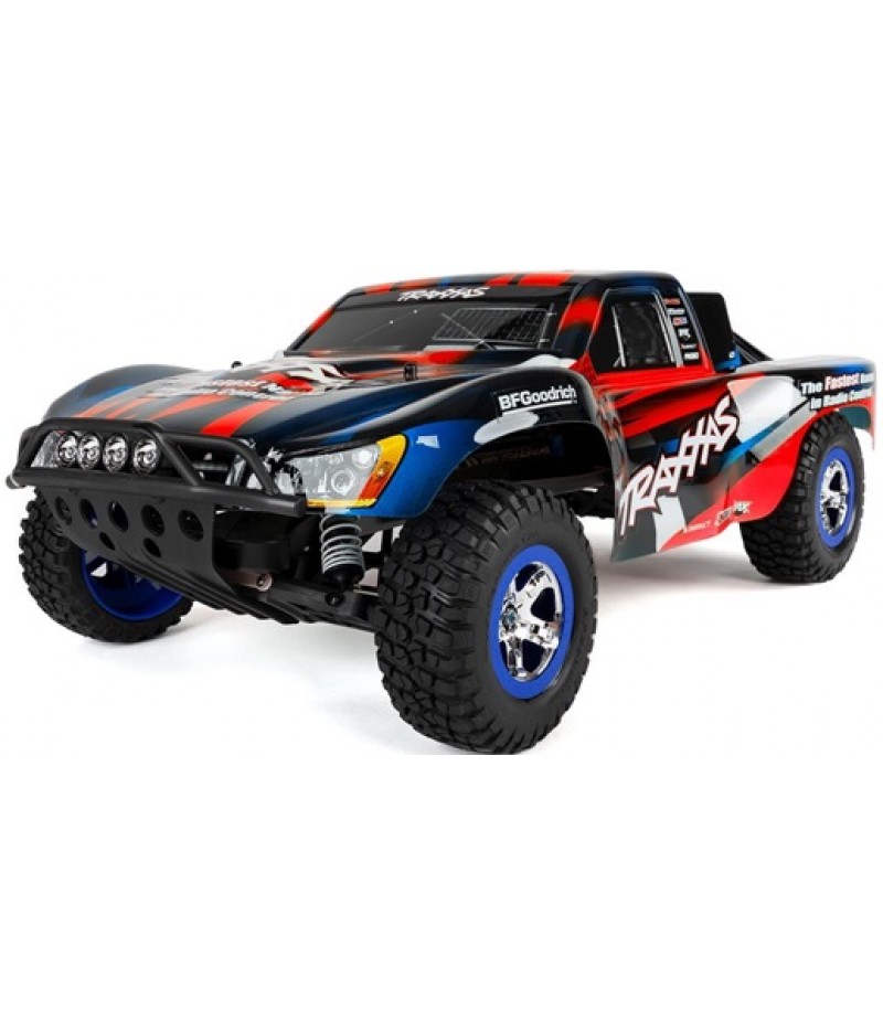 Traxxas Slash 1/10 RTR Short Course Truck (Red/Blue) LED Lights, TQ 2.4GHz Radio, Battery & DC Charger