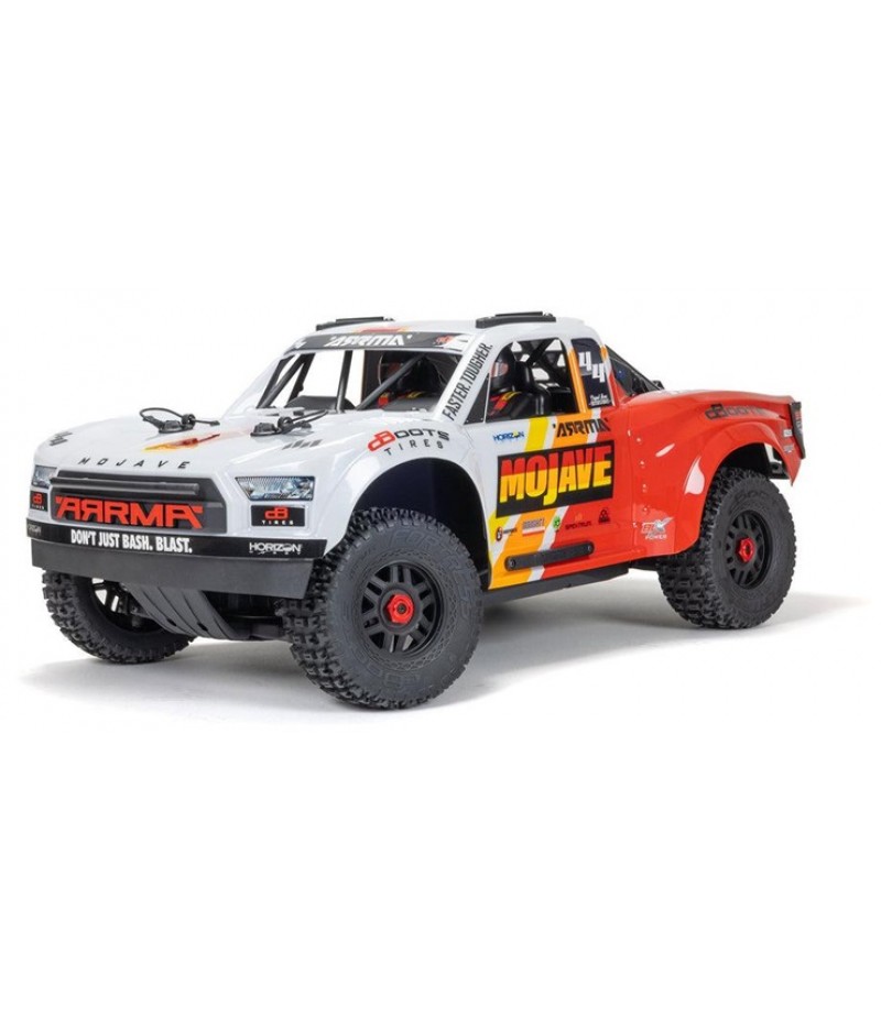 ARRMA MOJAVE 4X4 4S BLX 1/8 Desert Truck RTR, White/Red