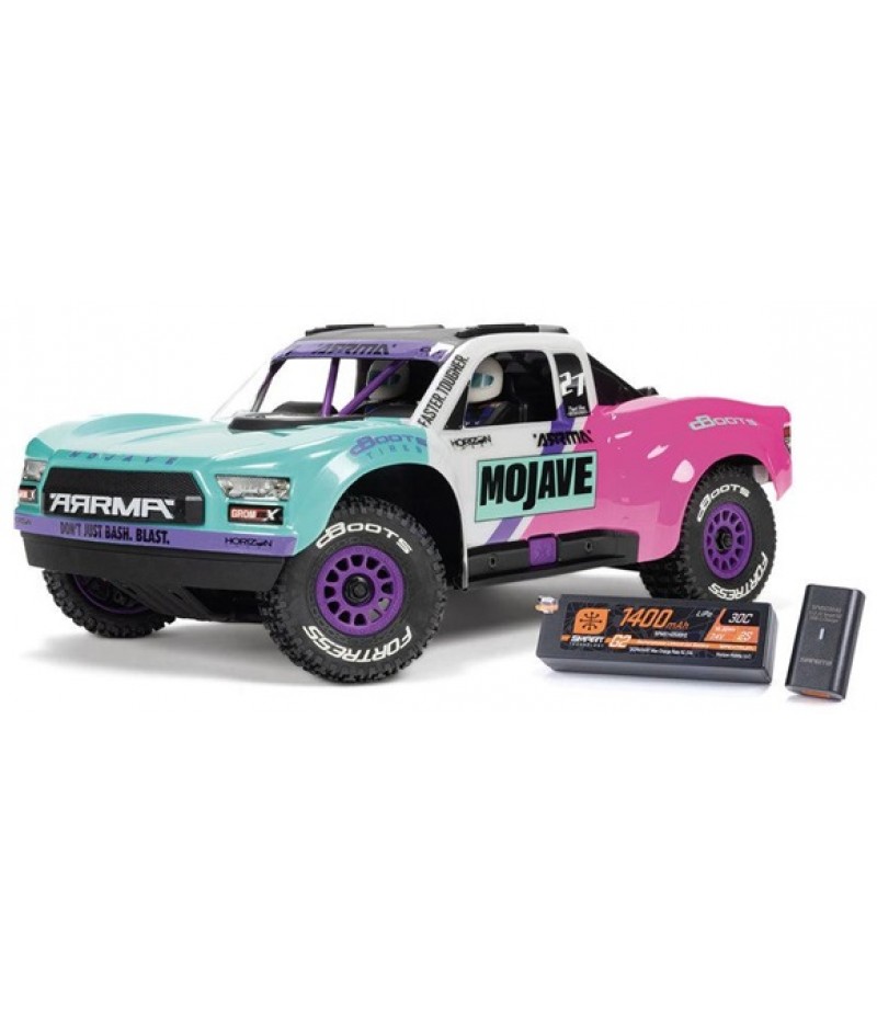 ARRMA Mojave GROM BLX Small Scale 4WD Desert Truck RTR Combo, Teal