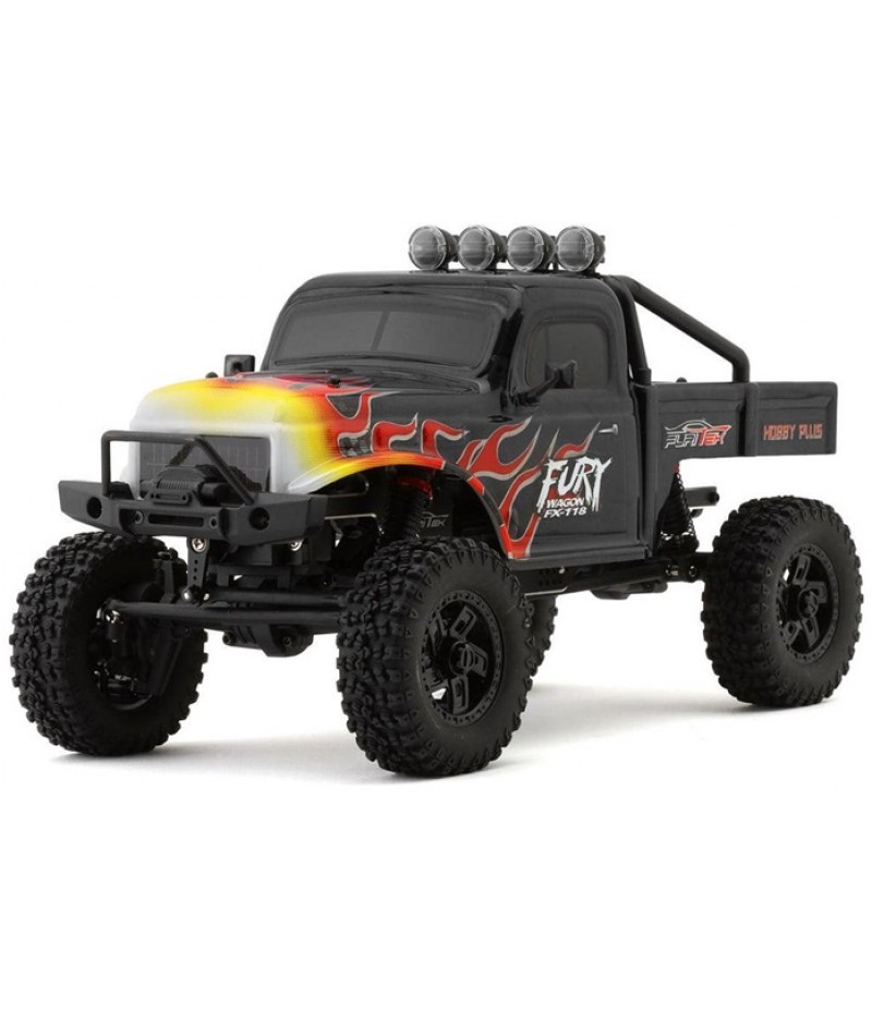 Furitek Fury Wagon 1/18 Brushless Rock Crawler, Black/Flames