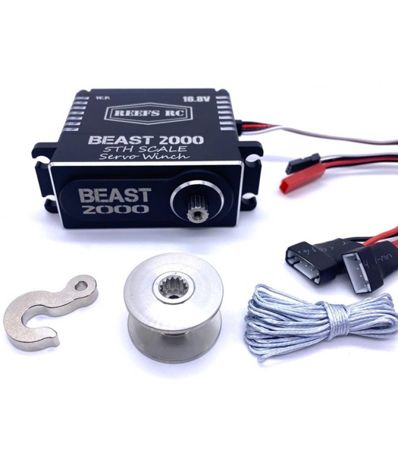 Reef's RC Beast 2000 1/5 Servo Winch w/ Spool, Hook, Line, 3S & 4S