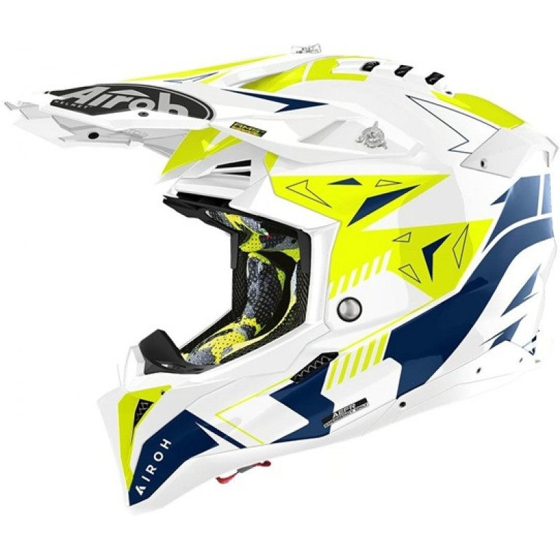 AIROH Aviator 3 Spin Yellow / Blue Gloss