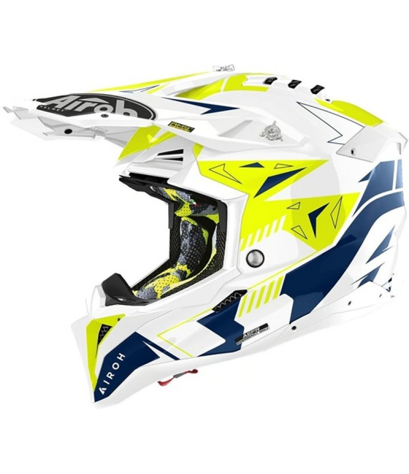 AIROH Aviator 3 Spin Yellow / Blue Gloss