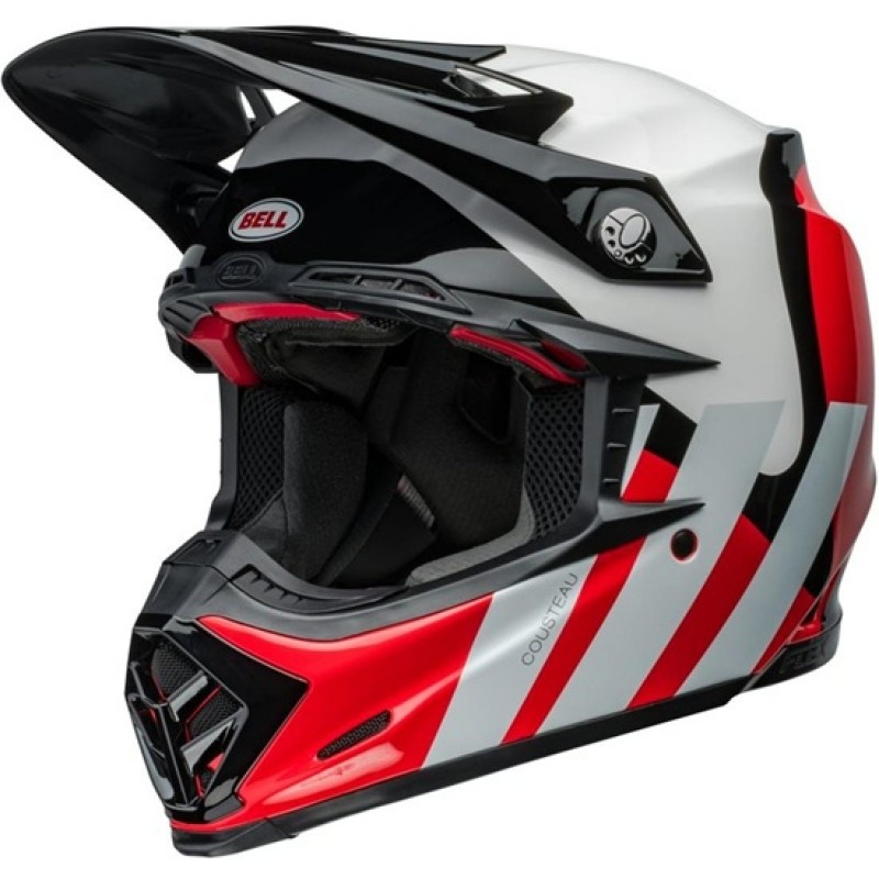 BELL Moto-9S Flex 22.06 Hello Cousteau Stripes White / Red 2024