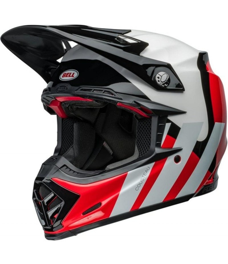 BELL Moto-9S Flex 22.06 Hello Cousteau Stripes White / Red 2024